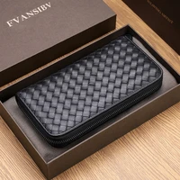 leather mens wallet long woven leather bag luxury brand clutch bag simple fashion womens wallet large capacity 100 sheepskin