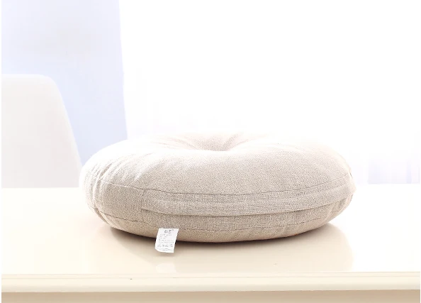 Removable& Washable Round Shape Cotton Linen Seat Cushion with Core Tatami Cushion Pillow Home Decoration Soft Car Sofa Cushion