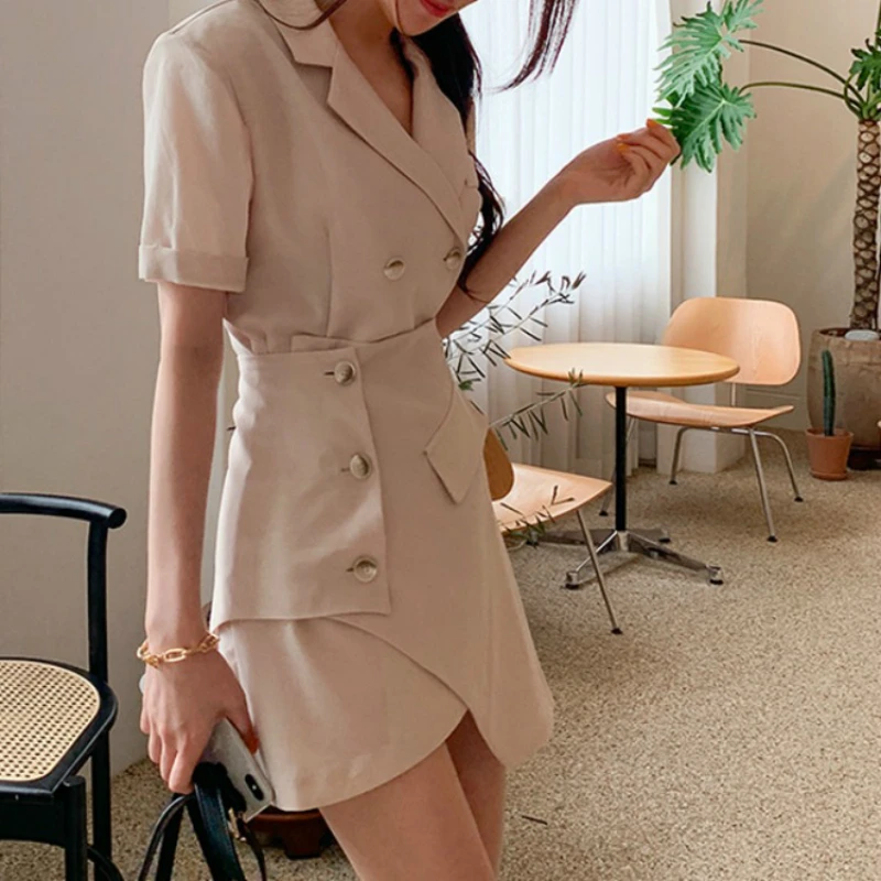 S XL размера плюс 2020 женский прозрачный офисный комплект из двух предметов