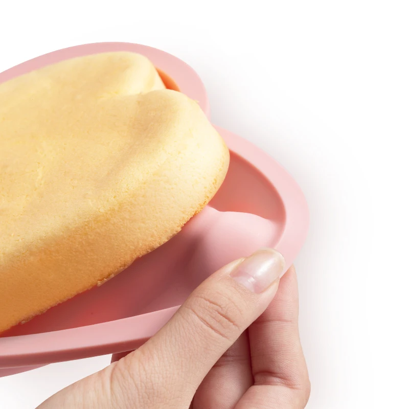 

4PCS Heart Shaped Silicone Mold Sponge Chiffon Cake Moulds Rainbow Cake Baking Form Pan Cake Decorating Tool