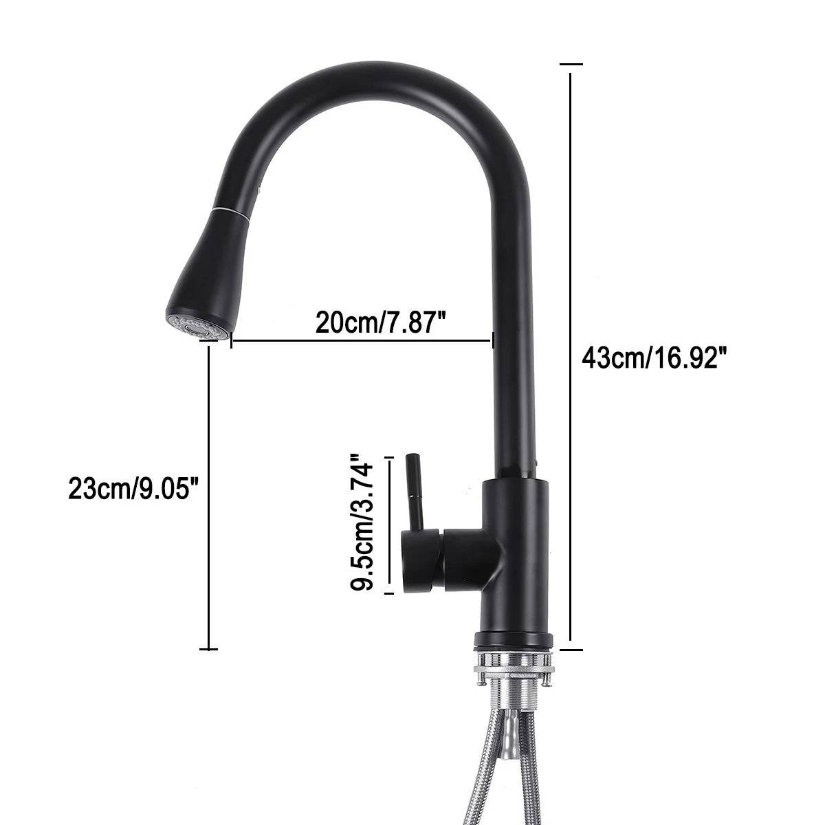 

Pull Out Black Kitchen Faucet Sink Mixer Tap Spout Finish Brushed Swivel Spray Spout Sink Faucet Stainless Steel Kitchen Faucets