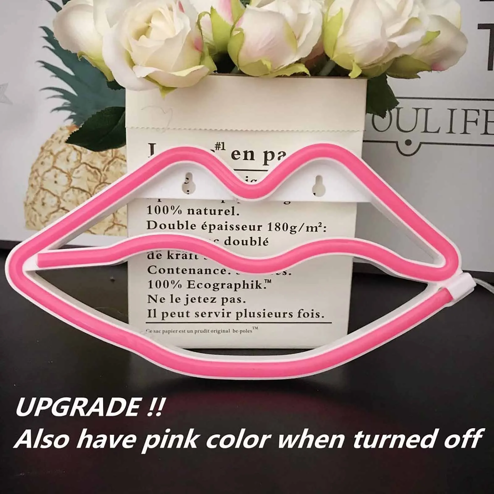 Светодиодная неоновая вывеска ночник светильник для губ украшение на стену