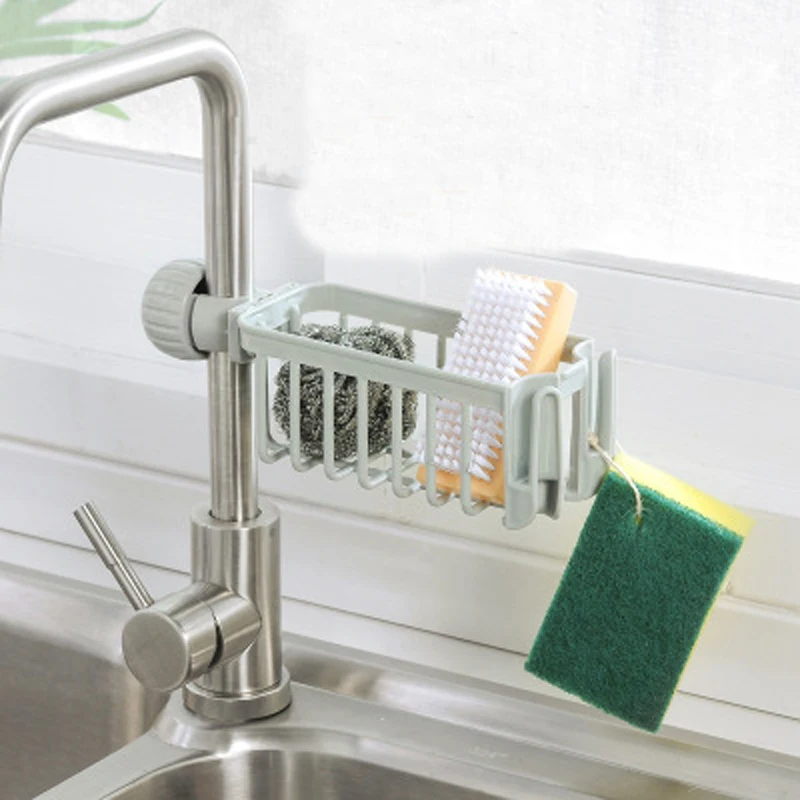 Кухонная раковина кран губка пластиковыая Полка вешалка сливное устройство