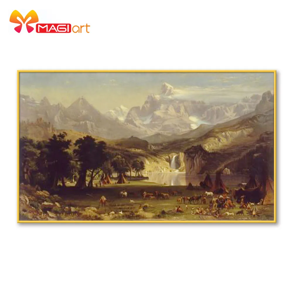 

Cross stitch kits Embroidery needlework sets 11CT water soluble canvas patterns 14C landscape Lofty mountains -NCMS126