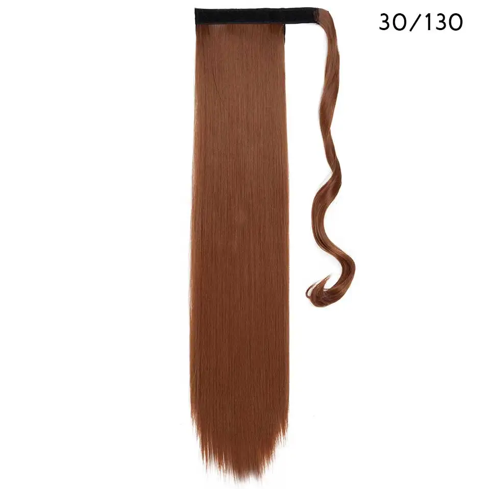 red brown S-noilite 2" длинные вьющиеся волосы на заколках в хвосте накладные волосы конский хвост шиньон с заколками синтетические волосы конский хвост наращивание волос - Цвет: red brown