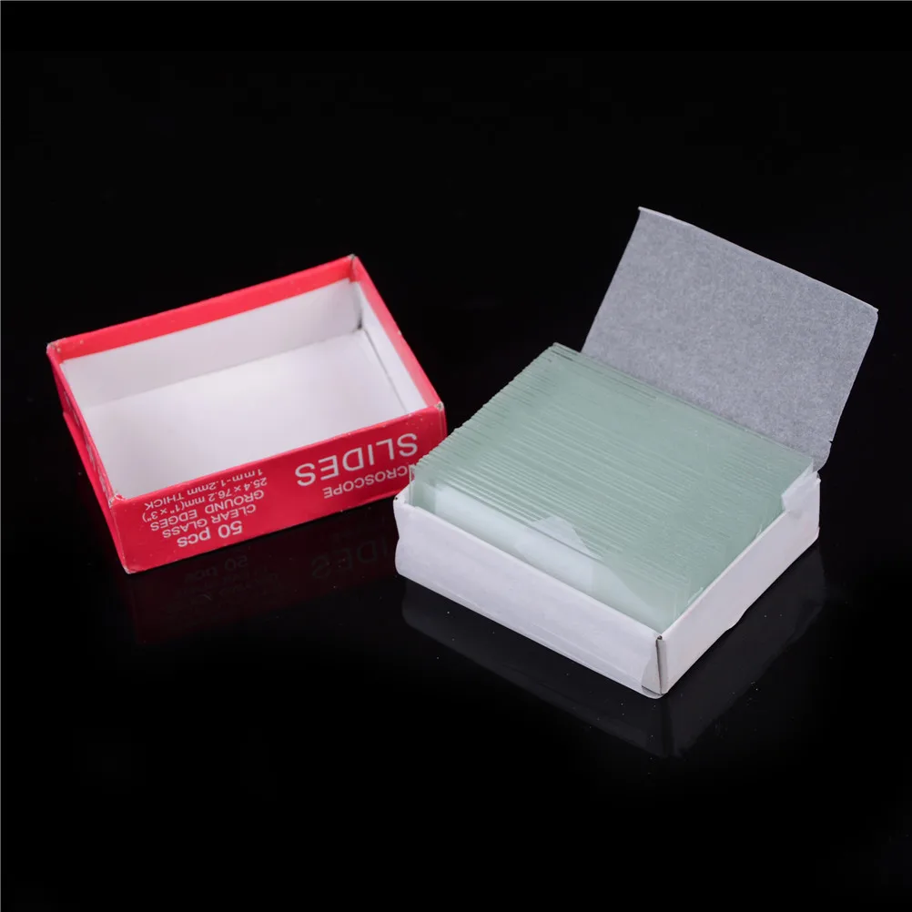 

50pcs/lot Prepared Glass Microscope Slides Educational Specimen with Chinese English Label for School and Lab Biological