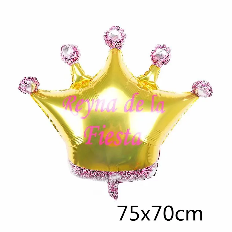 1 шт. на широкую ногу 39 дюймов золотые шары из фольги с короной «Prince» и «Princess» испанский детских празднований дня рождения coroa вечерние украшения для взрослых globos