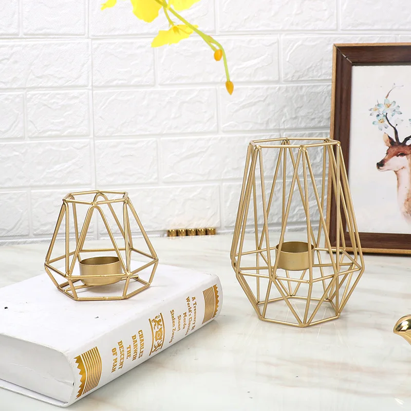 Скандинавский Золотой Роскошный Металлический Подсвечник современный дизайн