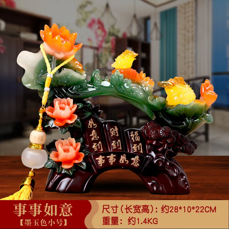 

Everything goes well with jade imitation ornaments modern room wine cabinet gift new house fortune decoration craft ornaments