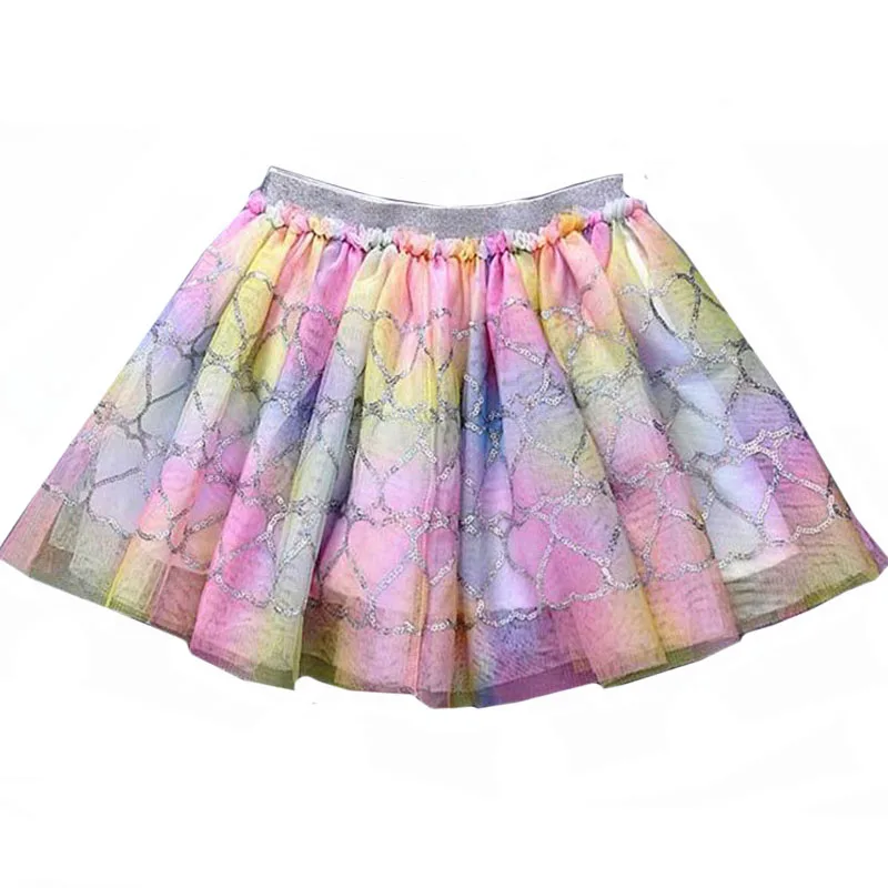 Вечерний костюм принцессы модная Радужная блестящая многослойная Тюлевая