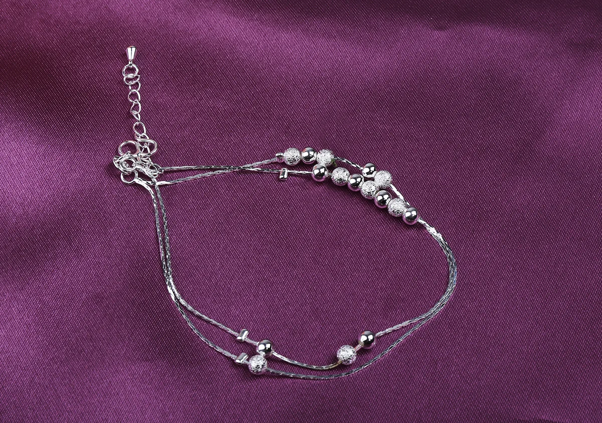 925 Sterling Silver Sandy Beach Anklet Ball Female Simple Unique Design Temperament Fashion Jewelry INS Fashion Elegant Bracelet