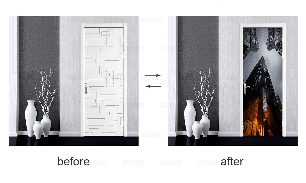 Современные высокие геометрические строительные дверные наклейки настенные