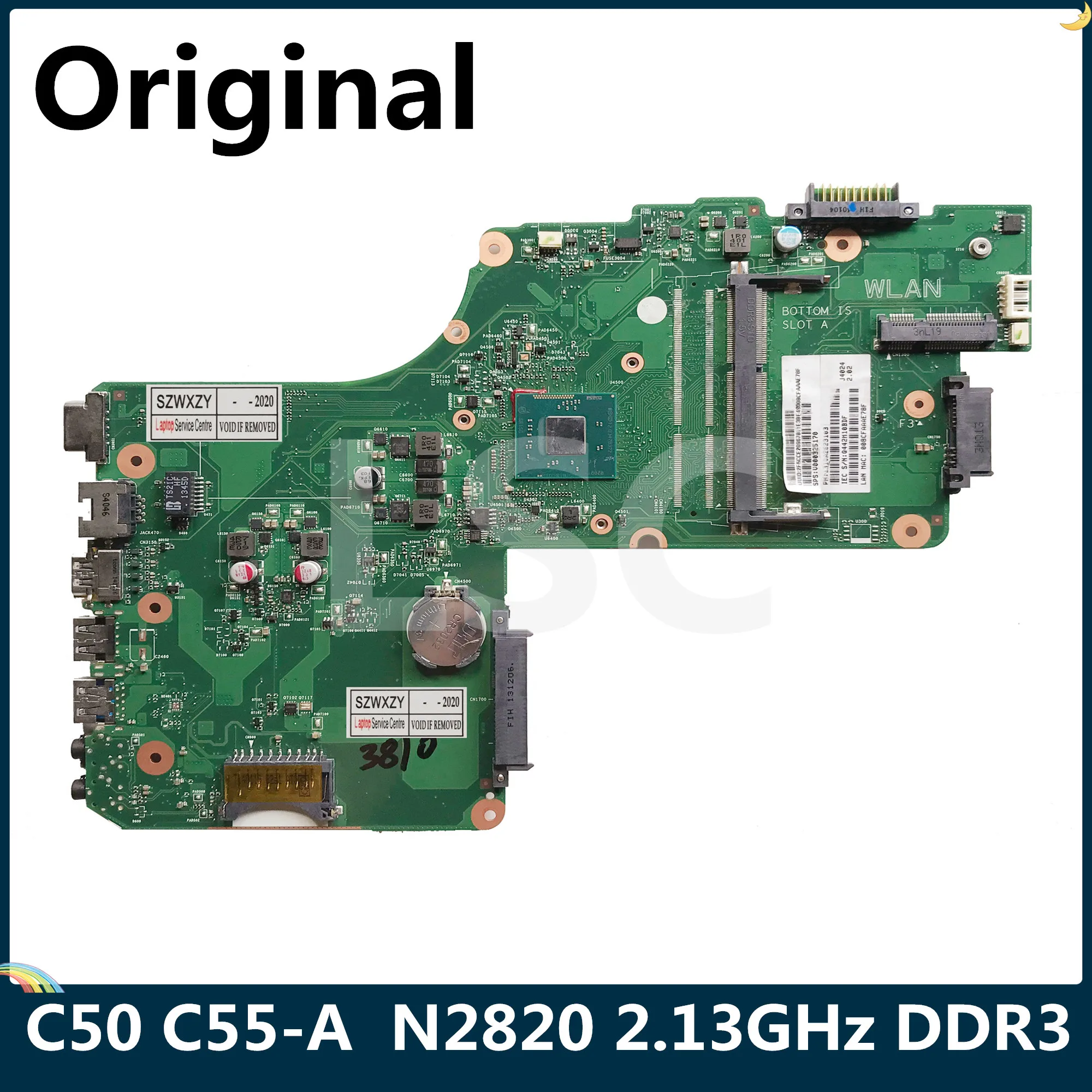 Материнская плата LSC для ноутбука Toshiba Satellite C50 C55 A N2820 CPU 2 13 ГГц DDR3 V000325170 DB10BM 6050A2623101