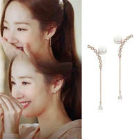 2colors why secretary king smile park min young korean piercing personality earrings for women high quality sweet girl