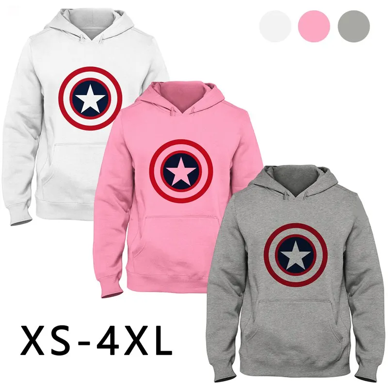 Весенне осенний пуловер с принтом Капитан Америка Модная Женская толстовка