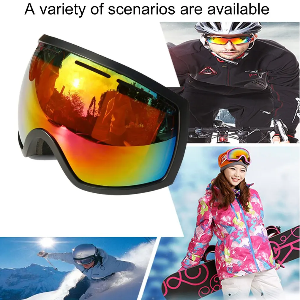 Ski Snowboard Snow Goggles For Men And Women Uv Protection With Double Anti-fog Lens Windproof | Спорт и развлечения
