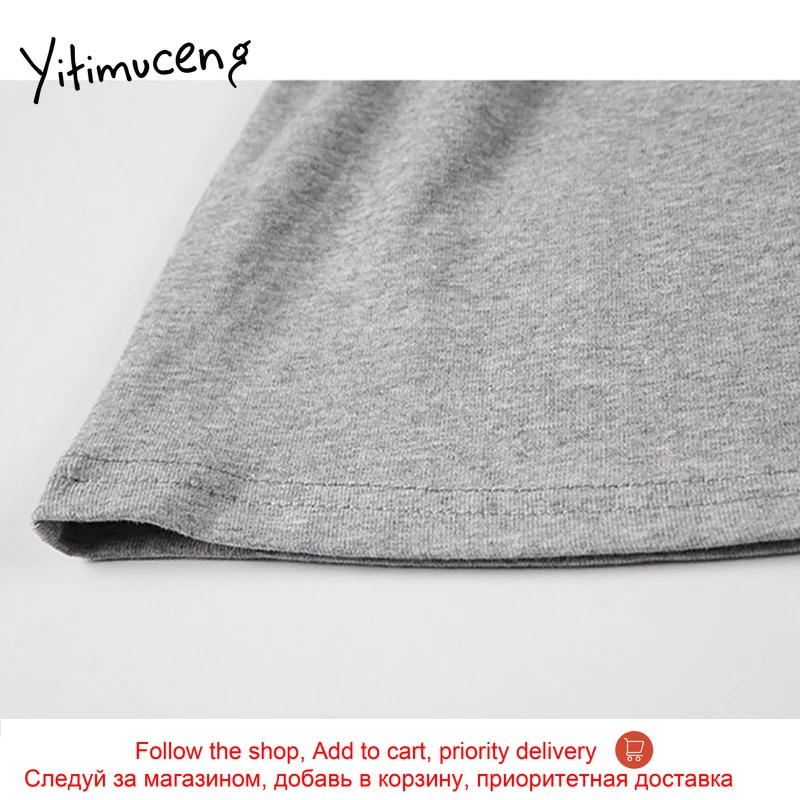 

Yitimuceng Chain Dresses Women Summer Mini Folds A-Line O-Neck Short Sleeve Solid Black Gray 2021 Fashion New Simply Style Dress