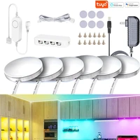 RGB Warm White LED Under Cabinet Light Tuya Wifi Smart Dimmer Kitchen Closet LED Lamp Car Wardrobe Night Light For Alexa Google
