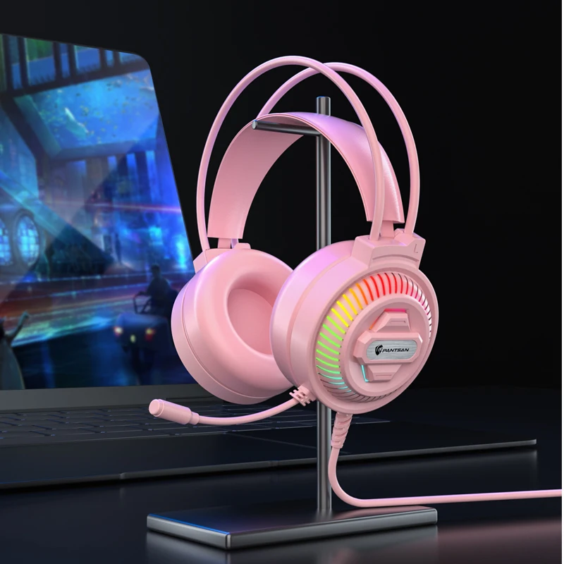 

Gaming Headphones with Microphone HiFi Storeo Sound Noise Reduction Big Earmuffs Telescopic Headset for Computer Phone Music