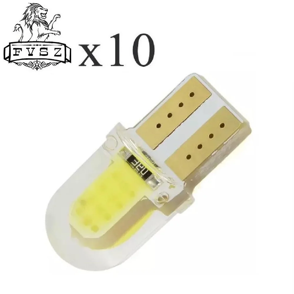 10 шт. T10 светодиодный W5W COB 194 168 801 SMD парковочная лампа авто Клин габаритный фонарь