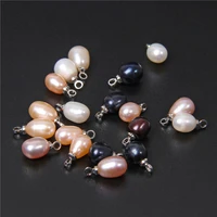 10pcslot wholesale water drop shape natural freshwater pearl pendant white purple black pearl pendant for diy earrings necklace