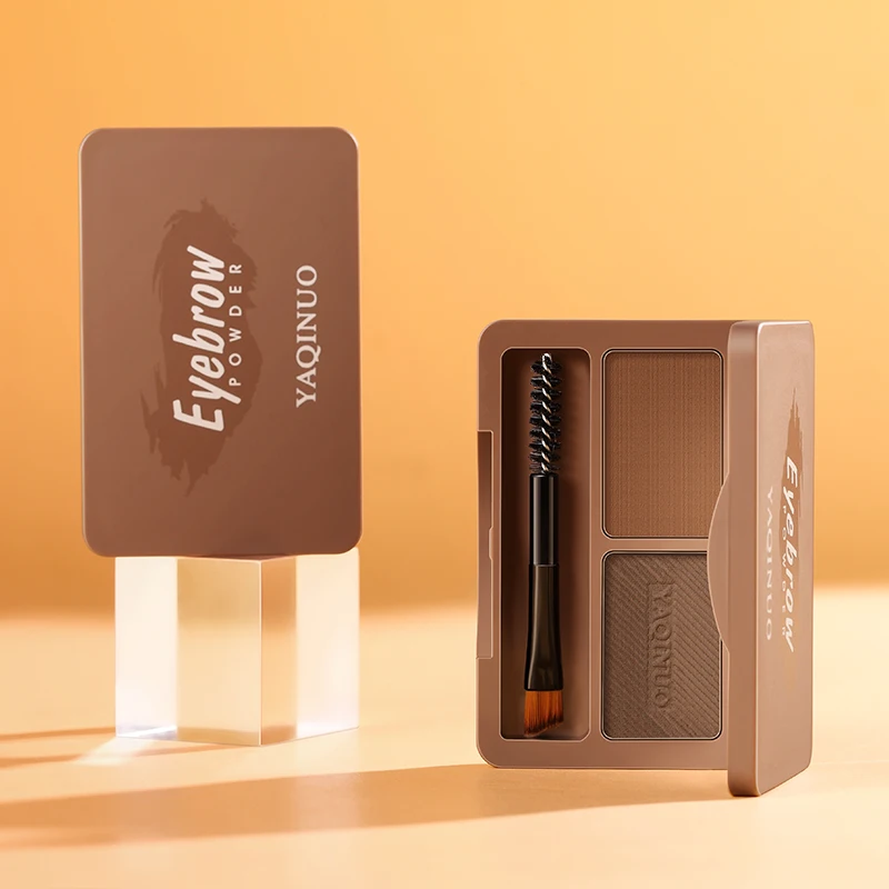 Набор для макияжа глаз и бровей 2-х цветов водостойких бархатных теней и порошка для бровей TSLM1.