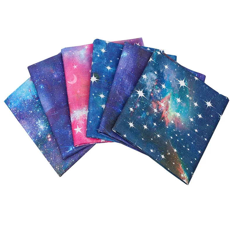 

Soft Cotton Denim Fabric Colorful Stars Patchwork Fabric Material For DIY Baby Clothes Shoes Bag Skirt Sewing Quilt 40CM*50CM