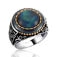 new retro european and american mens domineering agate ring factory direct sales