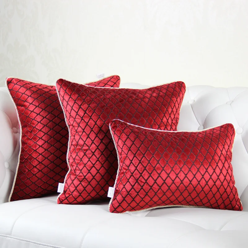 Роскошная декоративная красная/фиолетовая наволочка для подушки жаккардовая