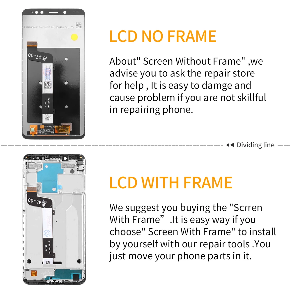 Дисплей с тачскрином и рамкой для Xiaomi Redmi Note 5 Pro дигитайзером в сборе сменный