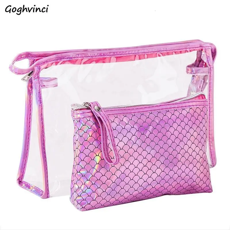 Cosmetic Bags Women Laser Holographic Large Capacity Water-proof Make Up Cases Toiletries Organizer Travel Box Ins Ulzzang New