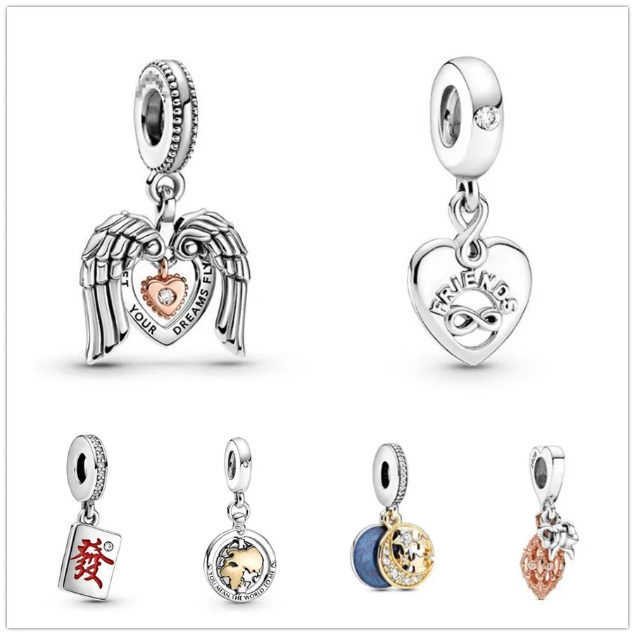 

Authentic 925 Sterling Silver Spinning World Dangle Charm Beads Fit Women Pandora Bracelet & Necklace Jewelry