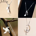 Модное простое ожерелье Jisensp с музыкальными символами для женщин, массивное ожерелье с мультяшными животными, кошками, подвесками, украшение в подарок