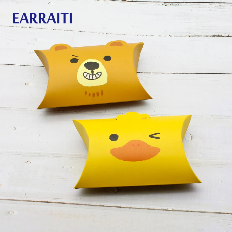 

120PCS Paper Gift Packaging Kid Chocolate Cookie Candy Box Baby Shower Small Gift Boxes Wedding Party Favors Bag Bear Duck