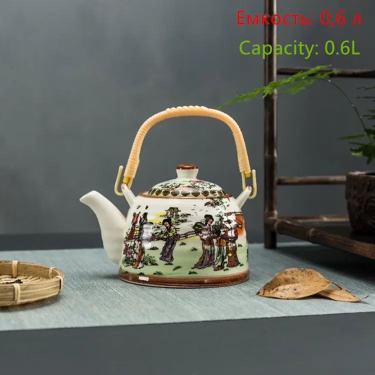 Керамический чайник, кухонный вареный чай, керамический чайник, фарфоровый чайник, много цветов на выбор - Цвет: as picture color