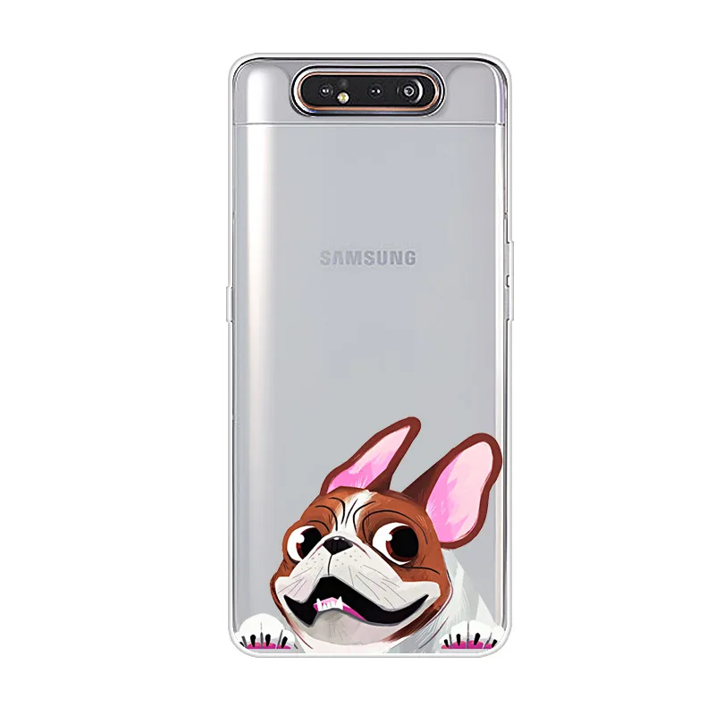 Небесно-голубой Чехол для телефона для samsung Galaxy A80, силиконовый чехол с цветком, мягкий ТПУ чехол для samsung A80 A 80, чехол, Модный чехол - Цвет: Небесно-голубой