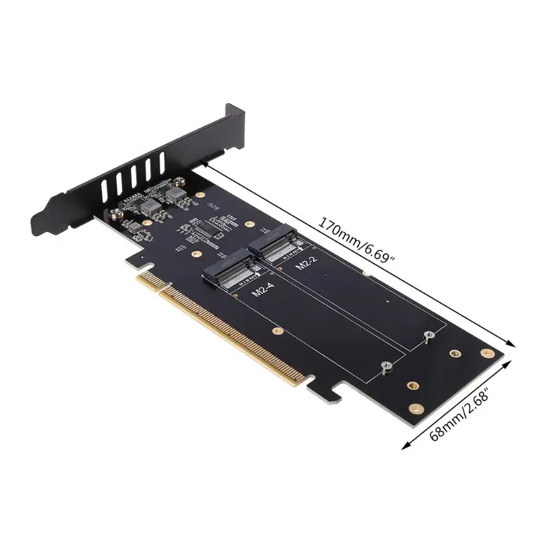 

M.2 X16 to 4X NVME PCIE3.0 GEN3 X16 to 4xNVME RAID Card PCI-E VROC CARD RAID Hyper M.2X16 M2X16 4X X4 NVMEx4 Adapter