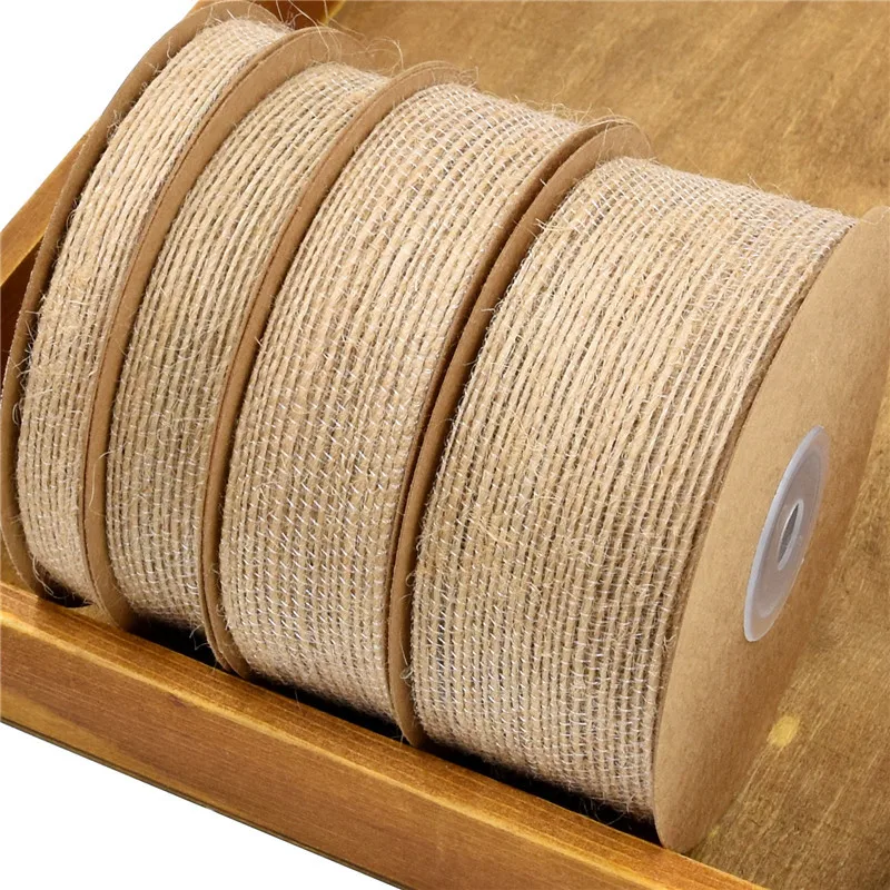 (10 meters/roll) DIY craft material for horticultural decoration of natural jute silk and hemp ribbon lace