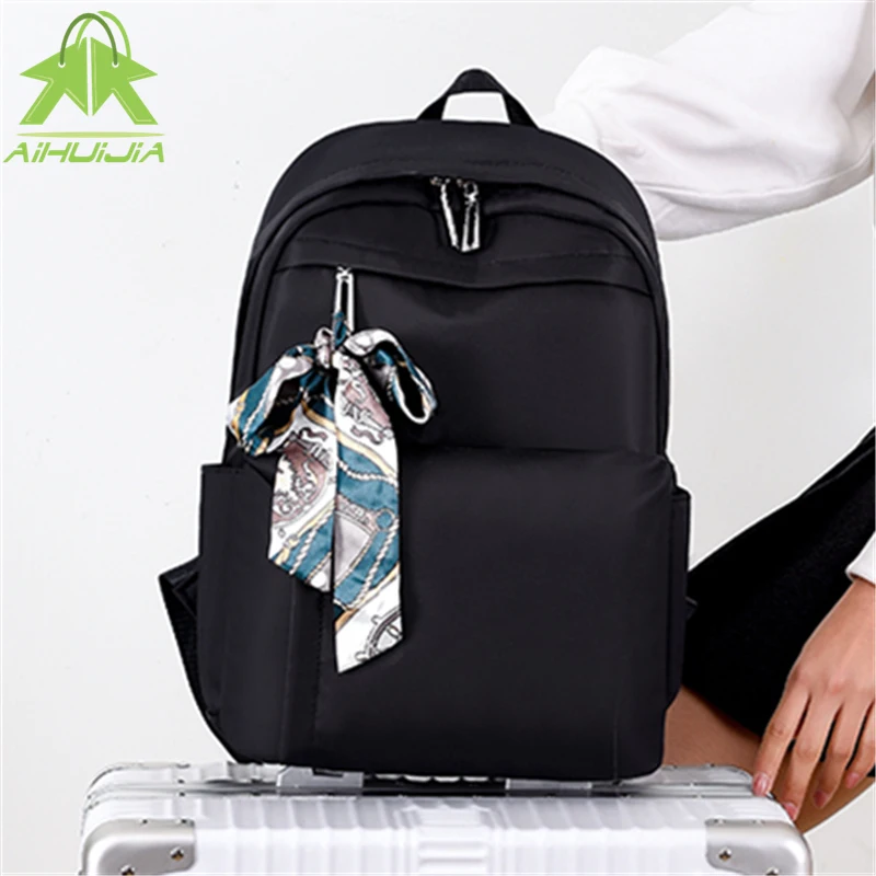 

Women Backpacks Waterproof Oxford Cloth Fashion Ribbon Shoulder Bags Soft School Bag Ladies Anti-theft Leisure Travel Backpacks