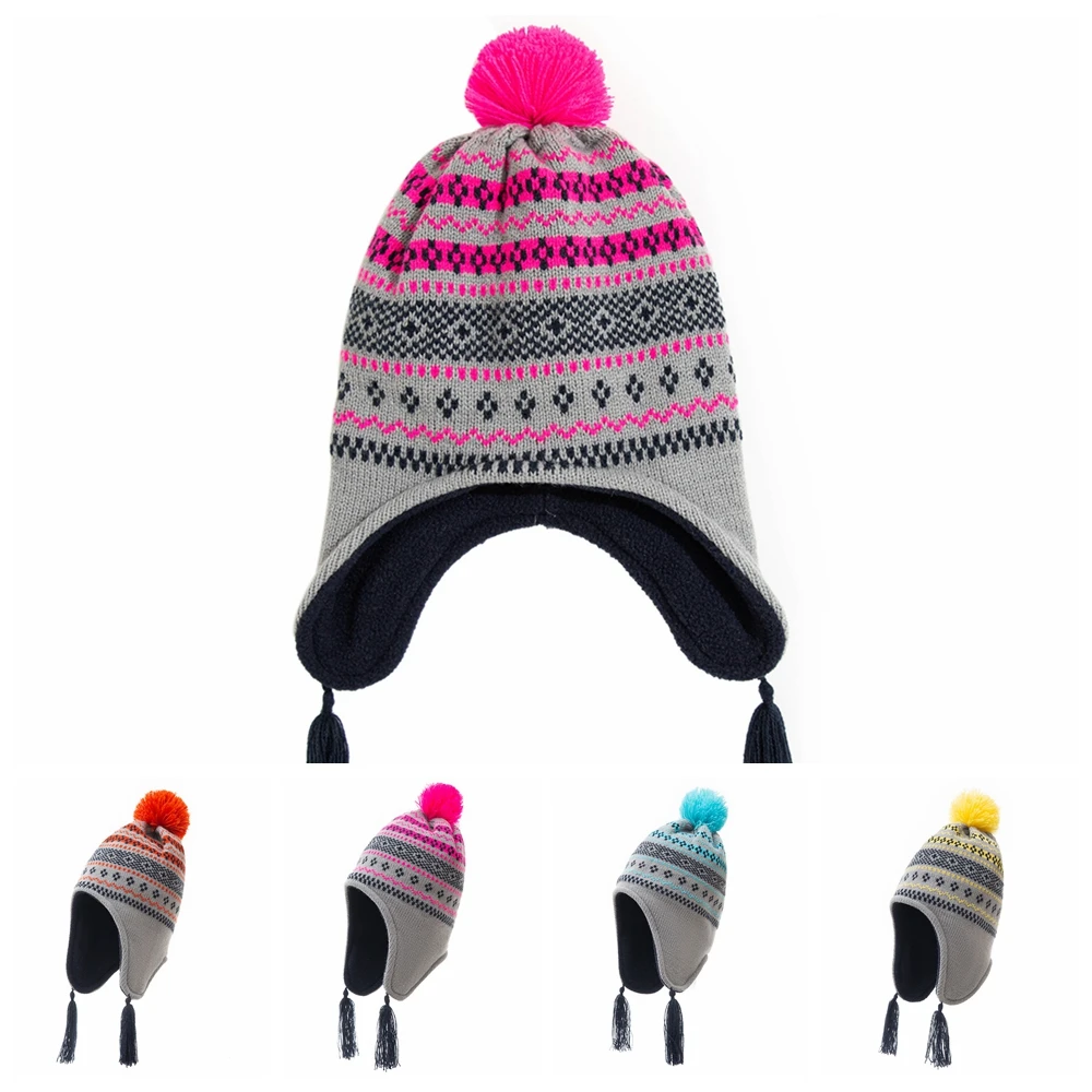 

FashionTassel Knitted Children Cap DIY Thickened Kids Hat for Winter Baby Hats Boys Girls Infant Toddler Caps Birthday Gifts