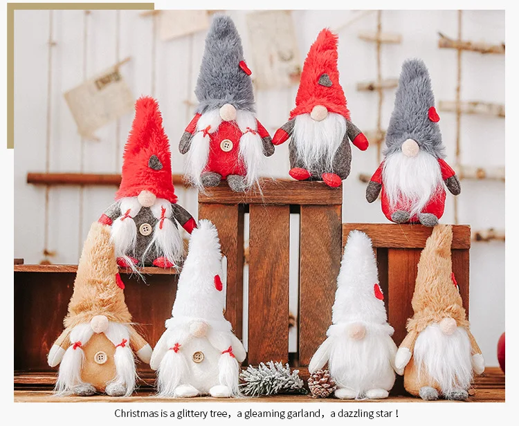 Handmade Swedish Gnome Scandinavian Tomte Yule Santa Nisse Plush Elf Toy Home Decor Table Ornament Christmas Decorations | Игрушки и