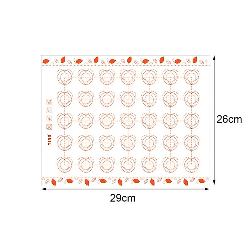 26x29cm orange1 B антипригарный силиконовый коврик для выпечки со шкалой раскатки теста коврик для замеса теста антипригарный кондитерский лист для духовки - Цвет: 26x29cm orange1