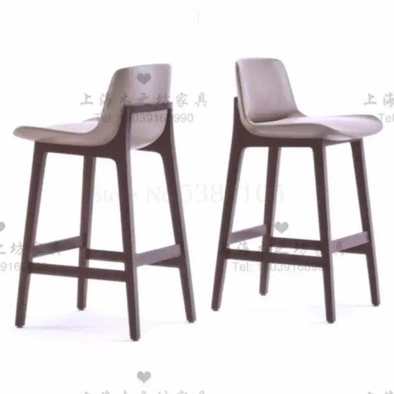 Американский барный стул из массива дерева современный простой отель высокий F| |
