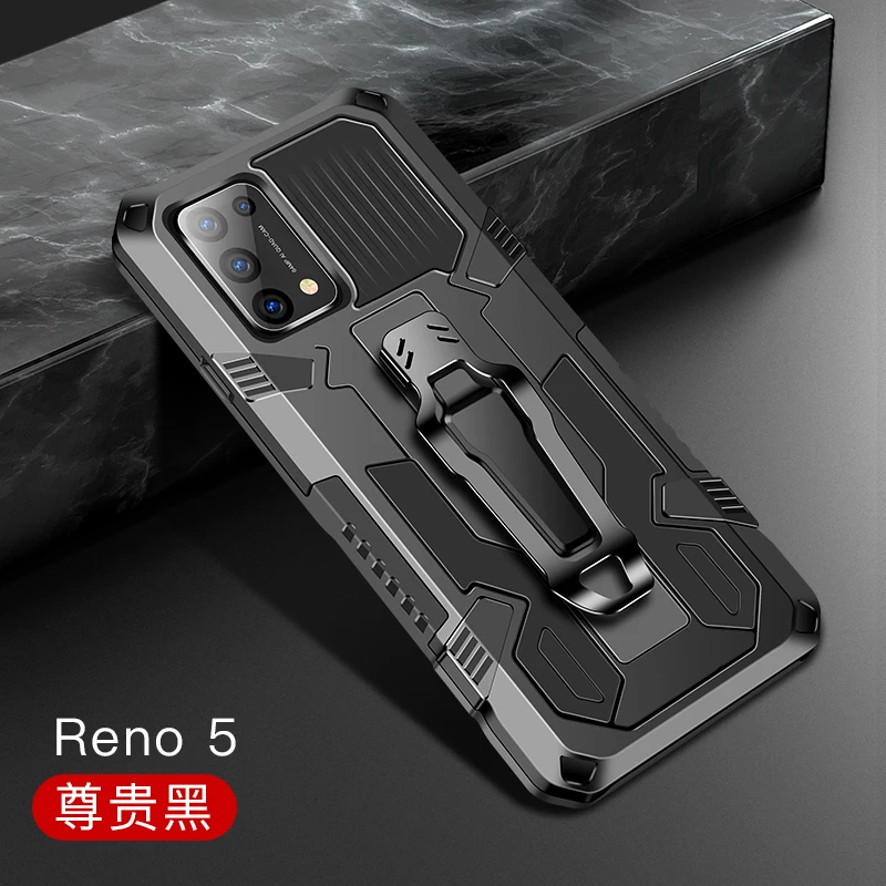 Чехол Armor для OPPO Reno 5 чехол для телефона, чехол для телефона с зажимом, чехол для OPPO Reno 5 Coque 4G ударопрочный пояс CPH2145 CPH2159, чехол
