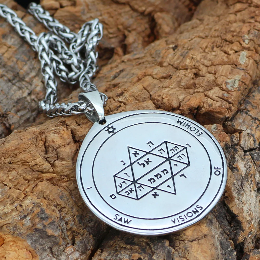 Talisman Pentacle of Solomon Seal Wiccan Pagan Hermetic Enochian Kabbalah Подвеска Ожерелье нержавеющая