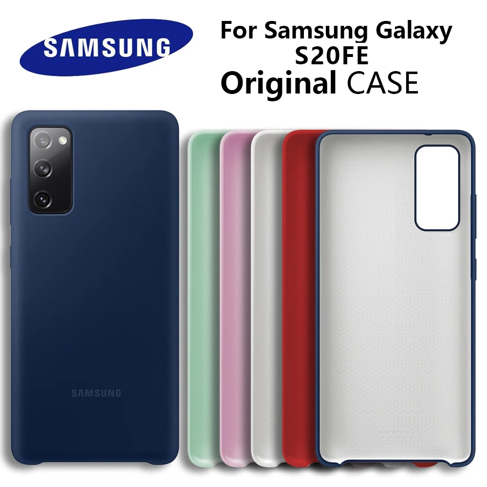 Funda de silicona para Samsung Galaxy S20FE, carcasa protectora trasera de tacto suave, original,
