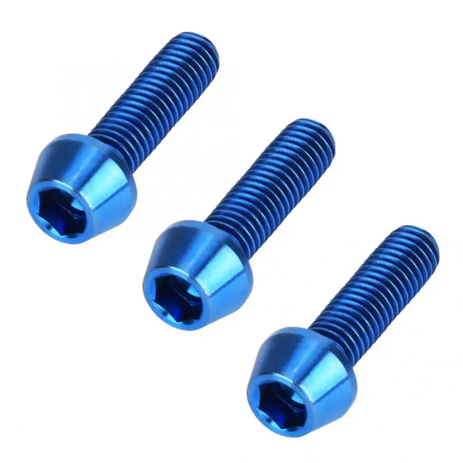 3 шт. винт для велосипеда болты M5x18mm винт для подъемного механизма горный титановый велосипедный стебель сплава конусные болты