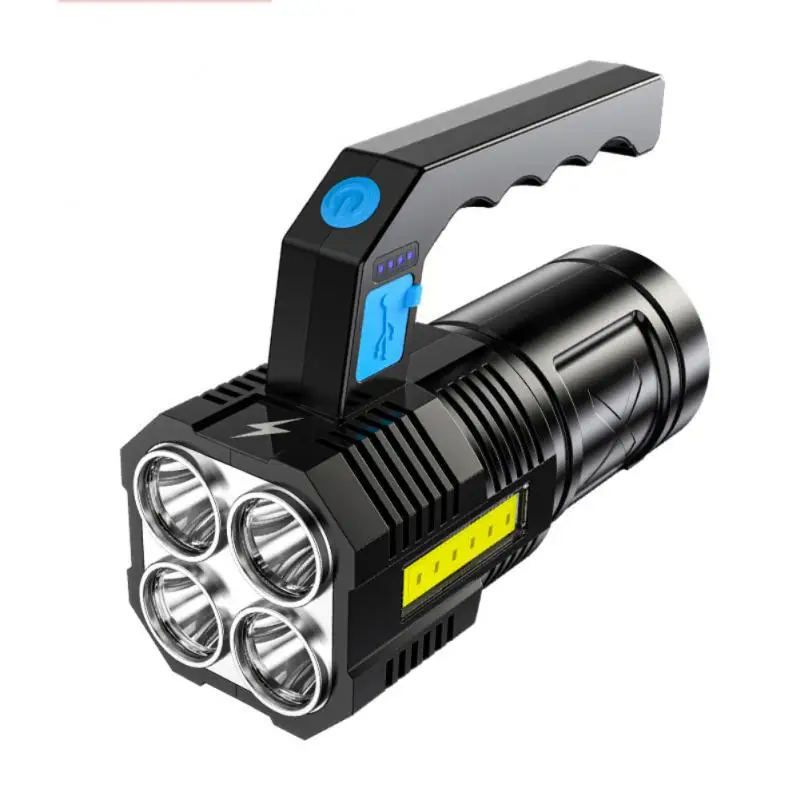 

Handheld Searchlight Long Shot Super Bright LED Rechargeable Flashlight 4 LED Outdoor Patrol Lighting Strong Light For Camping