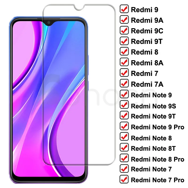 

9D Tempered Glass For Xiaomi Redmi 9 9A 9C 9T 8 8A 7 7A Screen Protector Redmi Note 9S 7 8 8T 9T 9 Pro Safety Protective Glass