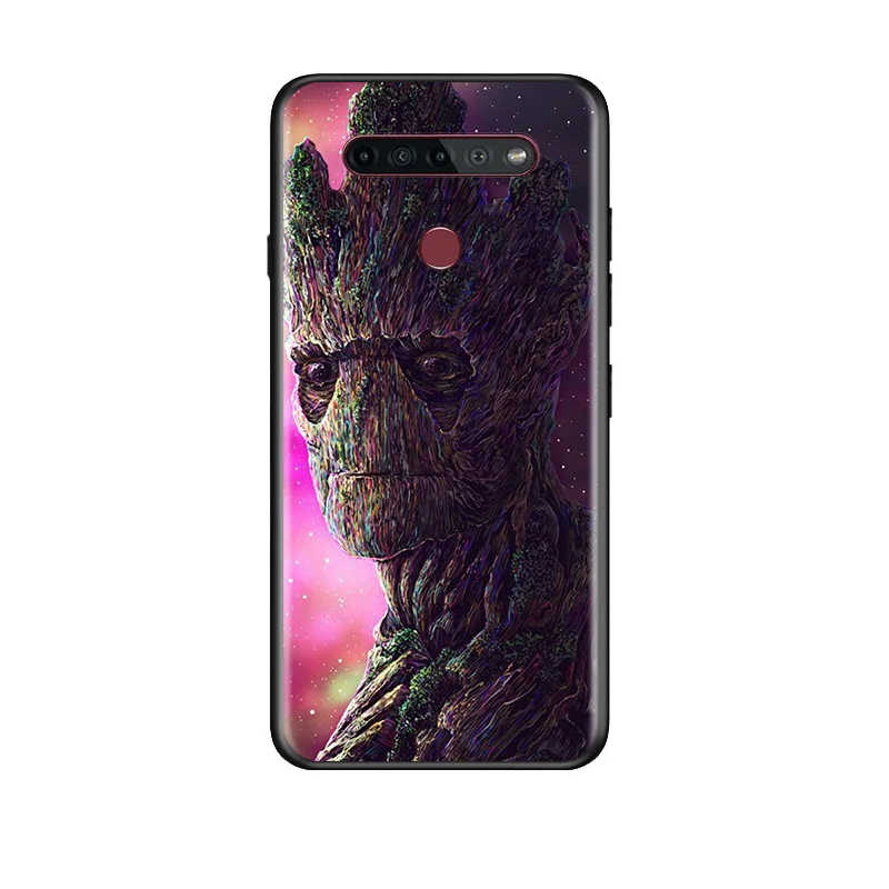 

Marvel Avengers Super Hero Groot For LG K92 K71 K62 K61 K52 K51S K50S K42 K41S K40S K31 K30 K22 TPU Silicone Black Phone Case
